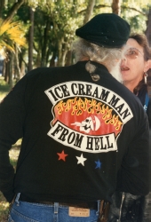 Ice Cream Man From Hell at a Harley Davidson event.