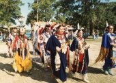 Indians dressed up at the Brighton Seminole Reservation tribal festival.