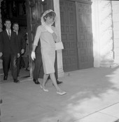 President and First Lady Kennedy leaving St. Edward's church in Palm Beach after mass Sunday.