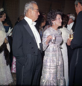 Lawyer Peter I.B. Lavan with Mrs. Joseph P. Kennedy at a Red Cross ball in Palm Beach.