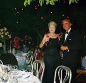 Mrs. C. Marjorie Merriweather Post with Hon. James Knott at a party in Palm Beach.