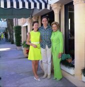Mrs. & Mr. Earl J. Robinson and his mother Mrs. Andrew Fraser christmas shopping on Worth Ave. in Palm Beach.