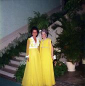 Mrs. Horace Schmidlapp with her mother at the Everglades Club during a party in Palm Beach.