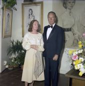 Mrs. June Sifton with Paul Butler at Findlay Galleries in Palm Beach.
