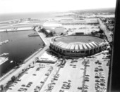Aerial view of Al Lang Field - Saint Petersburg, Florida.