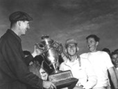 Award presentation to the winner of the stock car race - Daytona Beach, Florida