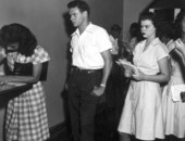 Students at Florida State College for Women standing in a hallway - Tallahassee, Florida