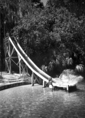 Visitors use the water slide - Sanlando Springs, Florida