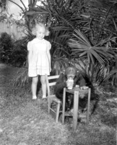 Mary Ann James and Bo at Monkey Jungle - Miami, Florida.