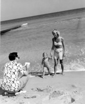 Al Parker drawing Betty Sturgis and her mother Jane W. Sturgis - Palm Beach, Florida.