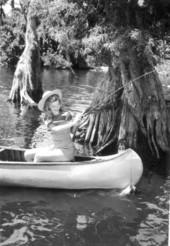 Helen Hatfield fishing in Cypress Gardens - Cypress Gardens, Florida