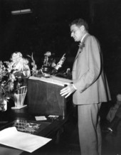 Governor Caldwell addressing a joint legislative session - Tallahassee, Florida.