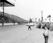 Grandstand area of the Gasparilla festival parade - Tampa, Florida.