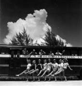 Women from the Flying L's and their trailer - Sarasota, Florida