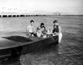 Preparing a Dunphy speed boat at the Jaycee Beach Club - Saint Petersburg, Florida