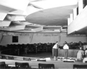 Interior of the E. T. Roux Library at Florida Southern College - Lakeland, Florida.