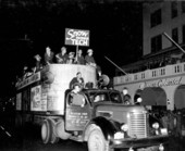 Kansas State University's float in the Orange Bowl festival parade - Miami, Florida