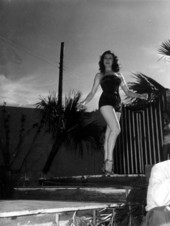 Norma Jean Japour, Miss Saint Petersburg 1948, posing in a bathing suit - Jacksonville Beach, Florida