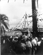 The "Jose Gaspar" pirate ship in the Gasparilla festival - Tampa, Florida.