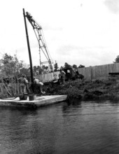 Construction of boat landing.