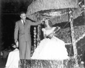 Congressman A. S. (Sid) Herlong, Jr., crowns the watermelon festival queen, Dolly Dean Beard of Leesburg - Leesburg, Florida