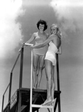 Shirley Browning Woolery and Eleanor Nichols pose for photographer.