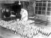 Fred Merkle, baseball star operates a balso-wood fishing float factory - Daytona Beach, Florida