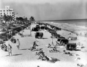 View of crowded Fort Lauderdale Beach.