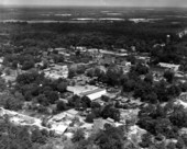 Aerial view of Quincy with a water tower in background - Quincy, Florida