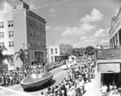 Crowd watching parade at the watermelon festival - Leesburg, Florida