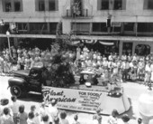 View of the "Let's Plant American" float in the parade at the watermelon festival - Leesburg, Florida