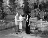 Richard Webb and Mari Aldon with another actress at Fountain of Youth during "Distant Drums" premiere - Saint Augustine, Florida