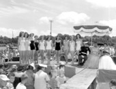 Beauty contestants on stage at the watermelon festival - Leesburg, Florida
