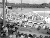String band playing in baseball stadium at the watermelon festival - Leesburg, Florida