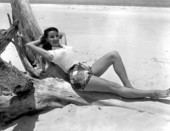 Ruth Hall poses on the beach on Saint George Island.