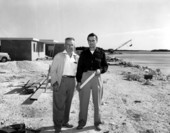 Two men at the Key Motel construction site - Marathon, Florida.