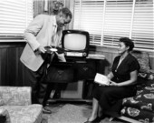 FAMU football coach Jake Gaither relaxing at home with his wife - Tallahassee, Florida.