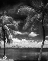 Distant view of West Palm Beach with Lake Worth in foreground.