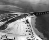 Aerial view of the Bahia Honda Bridge and Wayside Park