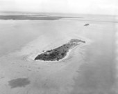 Aerial view of a small island in the Keys