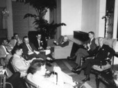 South Carolina Governor James F. Byrnes at a press conference during the Governors' Conference - Boca Raton, Florida