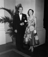 Texas governor Shivers and his wife in formal attire at the Governors' Conference - Boca Raton, Florida.