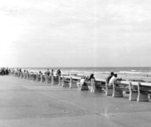 New Smyrna Beach boardwalk on the Atlantic Ocean