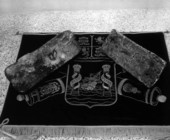 Two silver bars on the flag displayed at McKee's Museum of Sunken Treasure - Plantation Key, Florida