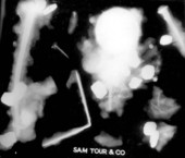 An x-ray photo of coral encrusted objectes on display at McKee's Museum of Sunken Treasure - Plantation Key, Florida
