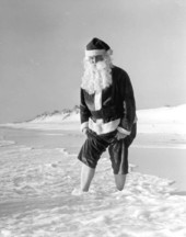 Santa Claus at the beach - Panama City Beach, Florida.
