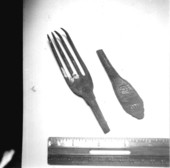 Silver fork on display at McKee's Museum of Sunken Treasure - Plantation Key, Florida
