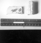 China fragment and ivory cylinder on display at McKee's Museum of Sunken Treasure - Plantation Key, Florida