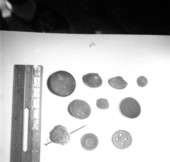 Buttons and needle on display at McKee's Museum of Sunken Treasure - Plantation Key, Florida