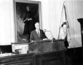 W.A. Shands, President of the Senate, making a speech - Tallahassee, Florida.